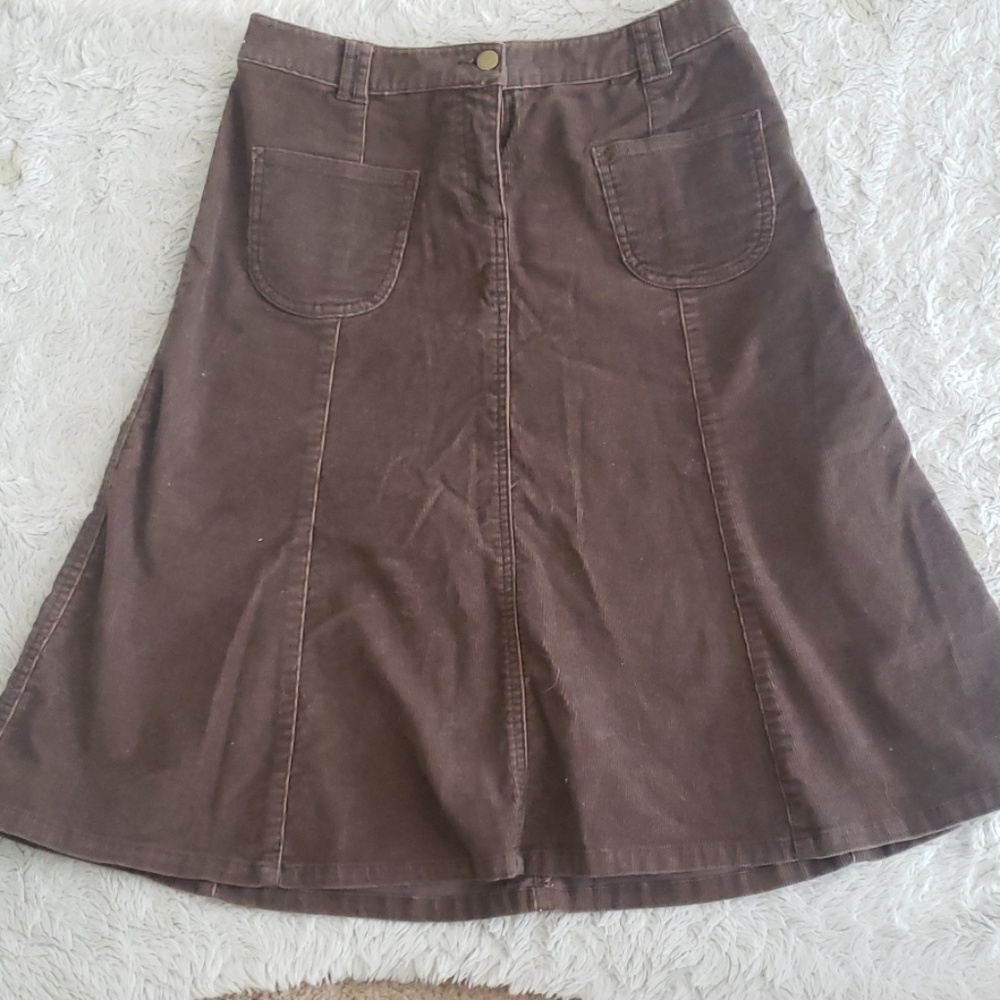 Size 6 brown corduroy skirt a-line sz 6